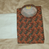 men's geometric embroided print kurta set