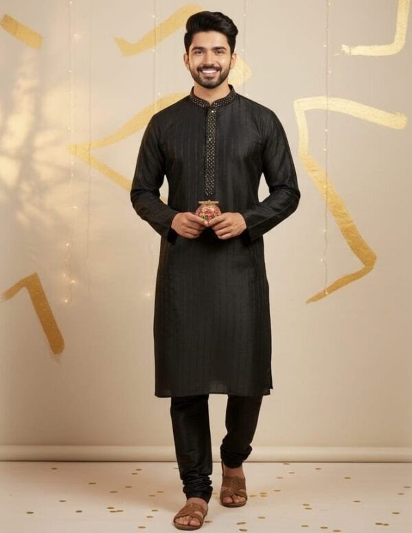 Midnight Black embroided Kurta Set