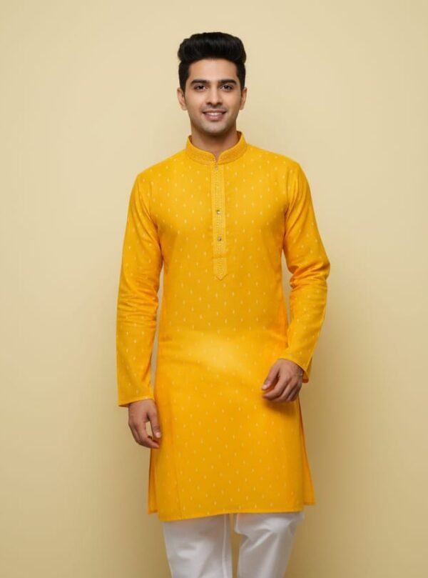 Haldi Yellow embroided Kurta set